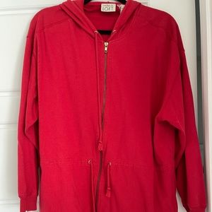 Ann Taylor Loft Red Zip-Up Hoodie